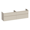 BRAUER Delight meuble sous-lavabo - 160x46x60cm - 4 tiroirs à fermeture douce - sans poignées - 2 découpes pour siphon - beige mat SW1199422