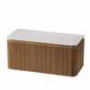 Royal Plaza Terra Edge Badkamermeubelset - 100x44.7x46cm - solid surface topblad wit mat - 2 lades - sandwood (licht eiken) SW1471956