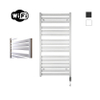 Sanicare HVW - Moda Radiateur électrique - 120x60cm - 876W - wifi - thermostat - chrome - en bas à droite - blanc mat SW1185691