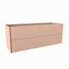 Mondiaz TENCE meuble sous-lavabo - 130x45x50cm - 2 tiroirs - découpe à droite - push to open - softclose - Rosee SW1016365