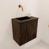 Mondiaz JOYA Meuble de toilette 40cm - couleur Walnut - Lavabo FAYE position Gauche Sans trou de robinet couleur Urban SW1421349