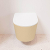 Mondiaz LAVIE WC suspendu – sans bride – 36 x 53 cm – avec abattant softclose – Sand (beige), abattant Talc (blanc) SW1208765