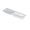 Ink Kraft wastafel - 160x45x1cm - 2 wasbakken - zonder kraangat - polystone - mat wit SW439582
