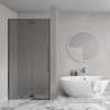 Aqua Vista Oria Linea nisdeur - 80x200cm - incl. montageset - rookglas - mat zwart SW1428256