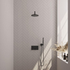 BRAUER Black Edition ensemble de douche pluie encastré – douche de tête Ø 20 cm – bras mural courbé 40 cm – douchette bâton – avec inverseur SW925420