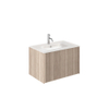 Crosswater Limit Badkamermeubelset - 70x45x45cm - 1 lade - glazen wastafel - modern oak/anthracite (hout) SW1126149