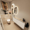 MONDIAZ TURE-DLUX Meuble de toilette 120 cm Talc. EDEN vasque Frappe position gauche. Avec 1 trou de robinet. SW1102603