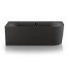 Plieger Kansas Baignoire d'angle - 180x80x60cm - angle gauche - avec arrivée d'eau - avec garniture de vidage et de trop-plein - avec pieds - acrylique - noir mat SW1027472