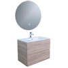 Adema Looks Badmeubelset 80x45.5x58cm met overloop inclusief ronde spiegel met verlichting hout SW405753 Adema Looks Badmeubelset 80x45.5x58cm met overloop inclusief ronde spiegel met verlichting hout SW405753