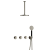 Hotbath Cobber IBS70 Regendoucheset - inbouw - 30cm plafondarm - 20cm ronde hoofddouche - 3 standen handdouche - geborsteld nikkel (RVS) SW677990