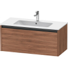 Duravit Ketho.2 Wastafelonderbouwkast - met 1 lade - 101x48x44cm - met greep antraciet - noten mat SW773157