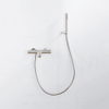 Fortifura Calvi Thermostatische badkraan - met staafhanddouche handdouchehouder en gladde doucheslang - PVD - geborsteld RVS SW811957