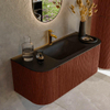 Mondiaz KURVE Ensemble de meubles de salle de bains - 110x46x40cm - 1 tiroir - 2 portes - lavabo solid surface - central - 1 trou de robinet - Ruby SW1415406