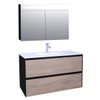 Adema Industrial Badmeubelset 100x45.5x58cm met overloop inclusief spiegelkast hout/zwart SW405224 Adema Industrial Badmeubelset 100x45.5x58cm met overloop inclusief spiegelkast hout/zwart SW405224
