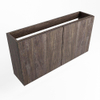 Mondiaz FOWY Meuble sous lave-mains - 80x22x50cm - 2 portes - push to open - softclose - Dark Brown SW1016886