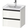 Duravit Ketho 2 Meuble sous-lavabo - 2 tiroirs - 58.4x45.5x54.9cm - poignées anthracite - blanc brillant SW772942