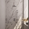 BRAUER Stripe Thermostatische Inbouw Regendouche - 3-weg - rechthoekig - SET 20 - 25cm douchekop - gebogen muurarm - staaf handdouche - doucheslang - geïntegreerde glijstang - chroom SW1434757