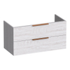 BRAUER Elevate meuble sous-lavabo 100 sans poignées rapportées 2 tiroirs à fermeture douce et 1 découpe pour siphon - Forest Seashell SW1200066