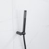 Fortifura Calvi Handdoucheset - 22.5cm - staaf - met houder - gladde slang - 150cm - mat zwart SW809501