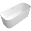 Villeroy & Boch Finion kunststof vrijstaand duobad quaryl ovaal m. watertoevoer 170x70x48cm incl. push-to-open afv.plug +overloop + designring chroom/wit SW106595 Villeroy & Boch Finion kunststof vrijstaand duobad quaryl ovaal m. watertoevoer 170x70x48cm incl. push-to-open afv.plug +overloop + designring chroom/wit SW106595