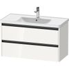 Duravit Ketho.2 Wastafelonderbouwkast - met 2 laden - 98.4x45.5x54.9cm - met grepen antraciet - hoogglans wit SW772327