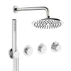 Crosswater MPRO Module ensemble de douche pluie encastré – douche de tête Ø 20 cm – bras mural courbé 30 cm – 3 leviers – chrome SW1472442