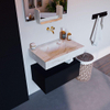 Mondiaz ALAN-DLUX Ensemble de meuble - 70cm - meuble Urban mat - 1 tiroir - Lavabo Cloud Frappe suspendu - vasque Centre - 0 trous de robinet SW805374