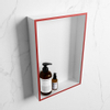 Mondiaz Easy nis 29.5x44.5x8cm voor Inbouw/opbouw 1 open vak Solid surface Talc/Fire SW643644