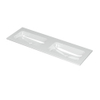 Ink aspekt lavabo 140x1.5x45cm 0 trous pour robinet 2 éviers porcelaine blanc brillant SW439544
