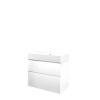 Proline loft ensemble de meubles de salle de bain 80x46x70cm meuble inférieur a symétrique blanc mat avec 1 trou pour robinetterie porcelaine blanc brillant SW349567