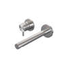 BRAUER Brushed Edition Wastafelmengkraan inbouw - rechte uitloop rechts - hendel kort smal - inclusief inbouwdeel - model B2 PVD - geborsteld RVS SW716062