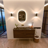 Mondiaz CIRO-DLUX Meuble de salle de bains - 120x45x50cm - lavabo en solid surface Lava - 1 vasque à gauche - sans trous de robinetterie - 2 tiroirs - Dusk SW1533034