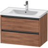 Duravit Ketho.2 Wastafelonderbouwkast - met 2 laden - 78.4x45.5x54.9cm - met grepen antraciet - noten mat SW772510