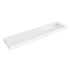 Mondiaz AVON Lavabo suspendu - 200cm - vasque à droite - rebord 12cm - Solid surface Talc SW436604