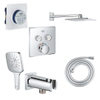 Grohe SmartControl ensemble de douche - thermostatique - box à encastrer - pomme de douche - douchette - coude mural - flexible - chrome SW1208388