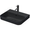 Duravit HappyD 2 Plus opbouwwastafel met kraangat met overloop 50x40cm met keramisch push-open ventiel mat antraciet SW358148 Duravit HappyD 2 Plus opbouwwastafel met kraangat met overloop 50x40cm met keramisch push-open ventiel mat antraciet SW358148