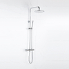 FugaFlow Eccelente Sobrado Colonne de douche pluie thermostatique avec douche de tête 21.8cm et douchette stick Chrome SW1123180