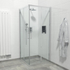 Saniclass Boutry Quick fit Cabine de douche carrée 90x90x195cm accès d'angle avec 2 portes coulissantes anti-calcaire chrome SW238229