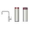 Quooker Flex Square kokendwaterkraan - draaibare & uittrekbare uitloop - PRO3 incl. Cube reservoir - Warm / kokend / bruisend / gefilterd water - RVS SW1442181