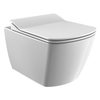 Creavit Design Hangend Toilet - 37x51.3cm - RVS Bidetsproeier - spoelrandloos - verborgen bevestiging - wit SW1152742