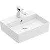 Villeroy & Boch Memento 2.0 opzetwastafel 1 kraangat 50x42cm Ceramic+ met overloop stone white SW209585 Villeroy & Boch Memento 2.0 opzetwastafel 1 kraangat 50x42cm Ceramic+ met overloop stone white SW209585