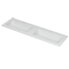 INK Aspekt lavabo - 160x45x1.5cm - 2 lavabos - 2 trous de robinet - porcelaine blanche mate DESTOCKAGE OUT12356