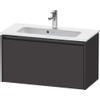Duravit Ketho.2 Wastafelonderbouwkast - met 1 lade - 68x39x44cm - met greep antraciet - grafiet supermat SW772041