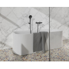 Fortifura Calvi Thermostatische badkraan - met ronde handdouche handdouchehouder en - metalen doucheslang - PVD - geborsteld gunmetal (antraciet) SW811982