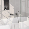 BRAUER Stripe Mitigeur thermostatique baignoire - SET 01 - encastré - bec - douchette à main barre - flexible de douche - coude mural - gunmetal brossé PVD SW1434989