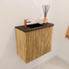 Mondiaz JOYA 51.6cm toiletmeubel - ronding rechts kleur Oak - Wastafel FAYE positie Links 1 kraangat kleur Urban. SW1421271