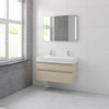 Bruynzeel Roma badmeubelset 100x60.5x46cm met softclose inclusief spiegel natuur eiken SW384835 Bruynzeel Roma badmeubelset 100x60.5x46cm met softclose inclusief spiegel natuur eiken SW384835