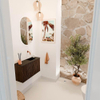 Mondiaz JOYA 70cm meuble de toilette - couleur Walnut - Vasque FAYE position Droite Sans trou de robinet couleur Urban. SW1421377