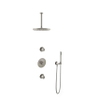 Hotbath Buddy IBS - Regendoucheset - 30cm plafondarm - 30cm ronde hoofddouche - staafhanddouche - 2 stopkranen - geborsteld nikkel (RVS) SW298882