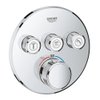Grohe Grohtherm SmartControl inbouwkraan thermostatisch met omstel voor 3 functies rond supersteel SW225097 Grohe Grohtherm SmartControl inbouwkraan thermostatisch met omstel voor 3 functies rond supersteel SW225097